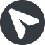 Left, normal, solid, circle, message, paper, messaging, plane, airplane, aeroplane, submit, send, paper-plane, paper-plane-alt-solid icon