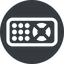 Left, normal, solid, circle, remote, control, tv, television, remote-control icon