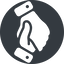Right, normal, solid, circle, horizontal, mirror, business, hand, handshake, shake, agreement, deal, hands, shaking, agree, handshake-solid icon