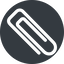 Right, normal, solid, circle, paper, clip, attachment, paper-clip, paper-clip-alt icon