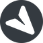 Right, normal, solid, circle, message, paper, messaging, plane, airplane, aeroplane, submit, send, paper-plane, paper-plane-alt-solid icon