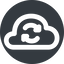 Normal, solid, circle, horizontal, mirror, upload, update, data, cloud, sync, synchronize, cloud-sync, cloud-sync-wide icon