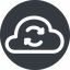 Normal, solid, circle, horizontal, mirror, upload, update, data, cloud, sync, synchronize, cloud-sync icon