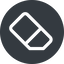 Normal, solid, circle, horizontal, mirror, remove, eraser, erase, rubber icon