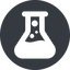 Up, normal, solid, circle, horizontal, mirror, bubble, bubbles, graduated, erlenmeyer, chemical, flask, lab, laboratory, chemistry, potion, glassware, conical, bubbling, boiling, bulbous, erlenmeyer-bubbling-alt-solid icon