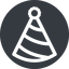 Normal, solid, circle, new, horizontal, mirror, party, birthday, hat, new-year, year, party-hat icon