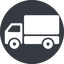 Normal, solid, circle, horizontal, mirror, truck, delivery, van, lorry, truck-solid icon