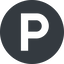 Normal, solid, circle, car, letter, p, dot, pictogram, dot-50, parking, park, dot-parking icon