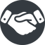 Up, solid, circle, business, hand, handshake, shake, agreement, deal, hands, shaking, agree, handshake-solid icon