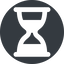 Up, normal, solid, circle, glass, wait, load, loading, waiting, half, clock, hour, hourglass, sandglass, sand, timer, hourglass-half-solid icon