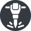 Normal, solid, circle, tool, construction, noise, jackhammer, demolition, concrete, pneumatic, mining, drill, mining-dril, jackhammer-alt-solid icon