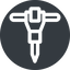 Up, normal, solid, circle, tool, construction, noise, jackhammer, demolition, concrete, pneumatic, mining, drill, mining-dril icon