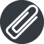 Up, normal, solid, circle, paper, clip, attachment, paper-clip, paper-clip-alt icon