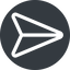 Up, normal, solid, circle, message, paper, messaging, plane, airplane, aeroplane, submit, send, paper-plane icon