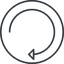 Thin, line, down, circle, horizontal, mirror, arrow, reload, refresh, undo, redo, undo-thin, restore icon