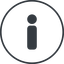 Thin, line, down, circle, mark, warning, exclamation, straight, info, exclamation-mark icon