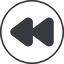 Thin, line, down, circle, video, play, forward, backward, mp3, player, pause, forward-solid icon