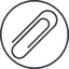 Thin, line, down, circle, paper, clip, attachment, paper-clip, paper-clip-thin icon