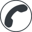 Thin, line, down, circle, phone, call, dial, number, phone-solid, telephone icon