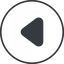 Thin, line, down, circle, arrow, video, play, mp3, player, pause, play-solid icon