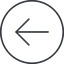 Thin, line, left, circle, arrow, direction, arrow-simple-thin icon