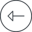 Thin, line, left, circle, arrow, arrow-thin icon