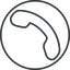 Thin, line, left, circle, phone, call, dial, number, phone-thin, telephone icon
