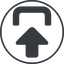 Thin, line, left, solid, circle, sign, in, signin, login, log, log-in, download, upload, connection, sign-in-solid icon