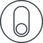 Thin, line, left, circle, setting, apple, on, off, ios, switch, button, radio, switch-thin icon