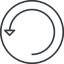 Thin, line, left, circle, arrow, reload, refresh, undo, redo, undo-thin, restore icon