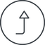 Thin, line, right, circle, sign, confirm, horizontal, mirror, arrow, key, submit, send, return, enter, return-sign, return-sign-thin icon