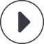 Thin, line, right, wide, circle, arrow, direction, caret, caret-solid icon