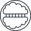 Thin, line, right, circle, medical, human, idea, brain, intelligence, corpus, callosum, corpus-callosum, corpus-callosum-thin, synapse, neuron, memory icon