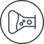 Thin, line, right, circle, bubble, bubbles, graduated, erlenmeyer, chemical, flask, lab, laboratory, chemistry, potion, glassware, conical, bubbling, boiling, bulbous, erlenmeyer-bubbling-alt-thin icon