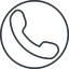 Thin, line, right, circle, phone, call, dial, number, phone-thin, telephone icon