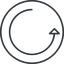 Thin, line, right, circle, arrow, reload, refresh, undo, redo, undo-thin, restore icon