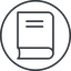 Thin, line, circle, horizontal, mirror, book, note, notebook, library, title, book-title, book-title-thin icon