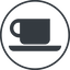 Thin, line, circle, horizontal, mirror, shop, cup, dot, pictogram, dot-50, coffee, tea, coffee-shop, dot-coffee-shop icon