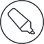 Thin, line, circle, horizontal, mirror, pen, draw, marker, color, highlighter, annotate, school, highlighter-thin, highlight icon