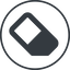 Thin, line, circle, horizontal, mirror, remove, eraser, erase, rubber icon