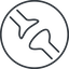 Thin, line, circle, horizontal, mirror, plug, brain, synapse, neuron, joint, memory, receptor, synapse-thin icon