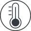 Thin, line, circle, horizontal, mirror, temperature, thermometer, heat, high, hot, thermometer-high, thermometer-high-thin icon