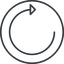 Thin, line, up, circle, horizontal, mirror, arrow, reload, refresh, undo, redo, undo-thin, restore icon