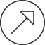 Thin, line, up, circle, arrow, corner, arrow-corner-thin icon