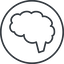 Thin, line, circle, side, human, idea, brain, intelligence, brain-side, brain-side-thin, synapse, neuron, memory icon