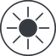 Thin, line, up, circle, star, light, brightness, luminosity, intensity, brilliance, lighter, darker, dark, mode, Illumination, sun, shine, flash, ray, brightness-thin, brightness-thin-full, brightness-full icon