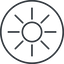 Thin, line, up, circle, star, light, brightness, luminosity, intensity, brilliance, lighter, darker, dark, mode, Illumination, sun, shine, flash, ray, brightness-thin icon