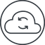 Thin, line, circle, upload, update, data, cloud, sync, synchronize, cloud-sync-thin, cloud-sync icon