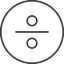 Thin, line, circle, math, mathematics, mathematical, maths, division, operator, divide, division-thin icon
