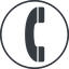 Thin, line, up, circle, phone, call, dial, number, dot, telephone, pictogram, dot-50, dot-telephone icon